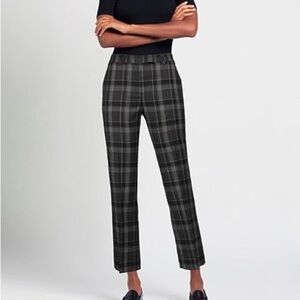 QL2 QUELLEDUE Casual Pants in Lead Grey & Black Plaid - Size 42it M Size 6
